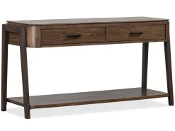 Mor Furniture Hallie Sofa Table In Milk Chocolate/Dark Chocolate