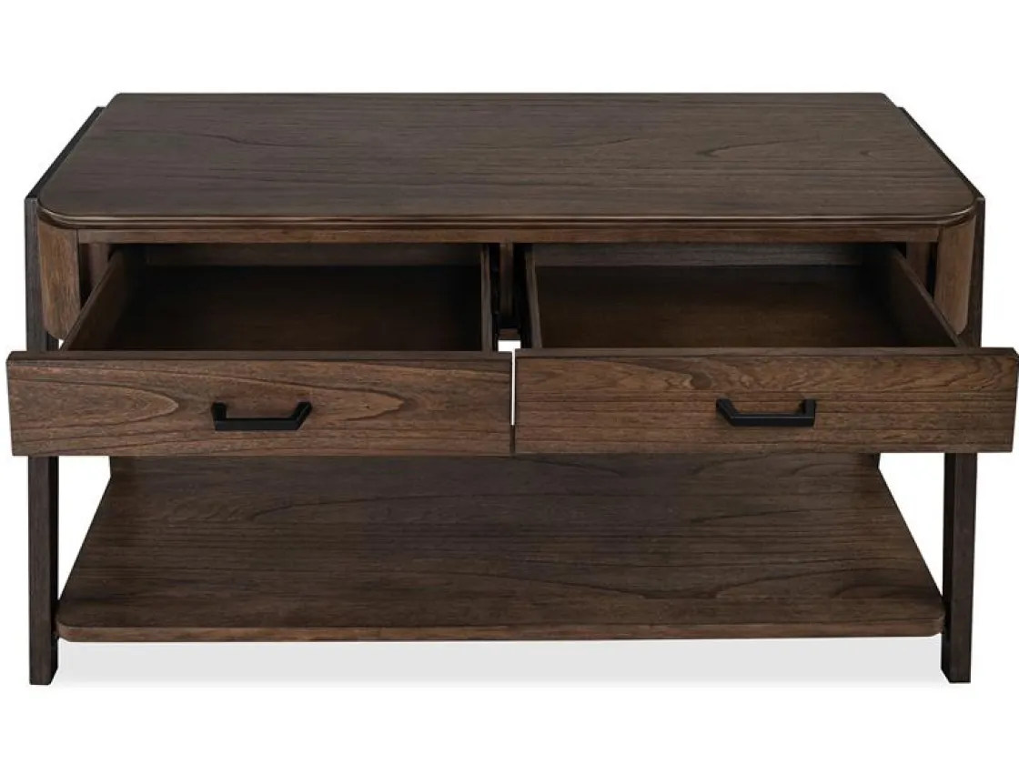 Mor Furniture Hallie Sofa Table In Milk Chocolate/Dark Chocolate