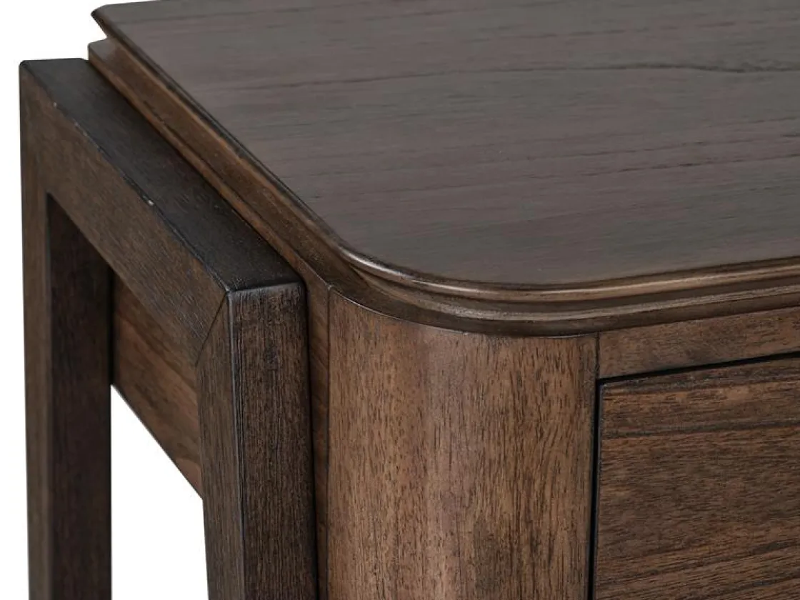 Mor Furniture Hallie Sofa Table In Milk Chocolate/Dark Chocolate
