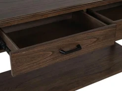 Mor Furniture Hallie Sofa Table In Milk Chocolate/Dark Chocolate