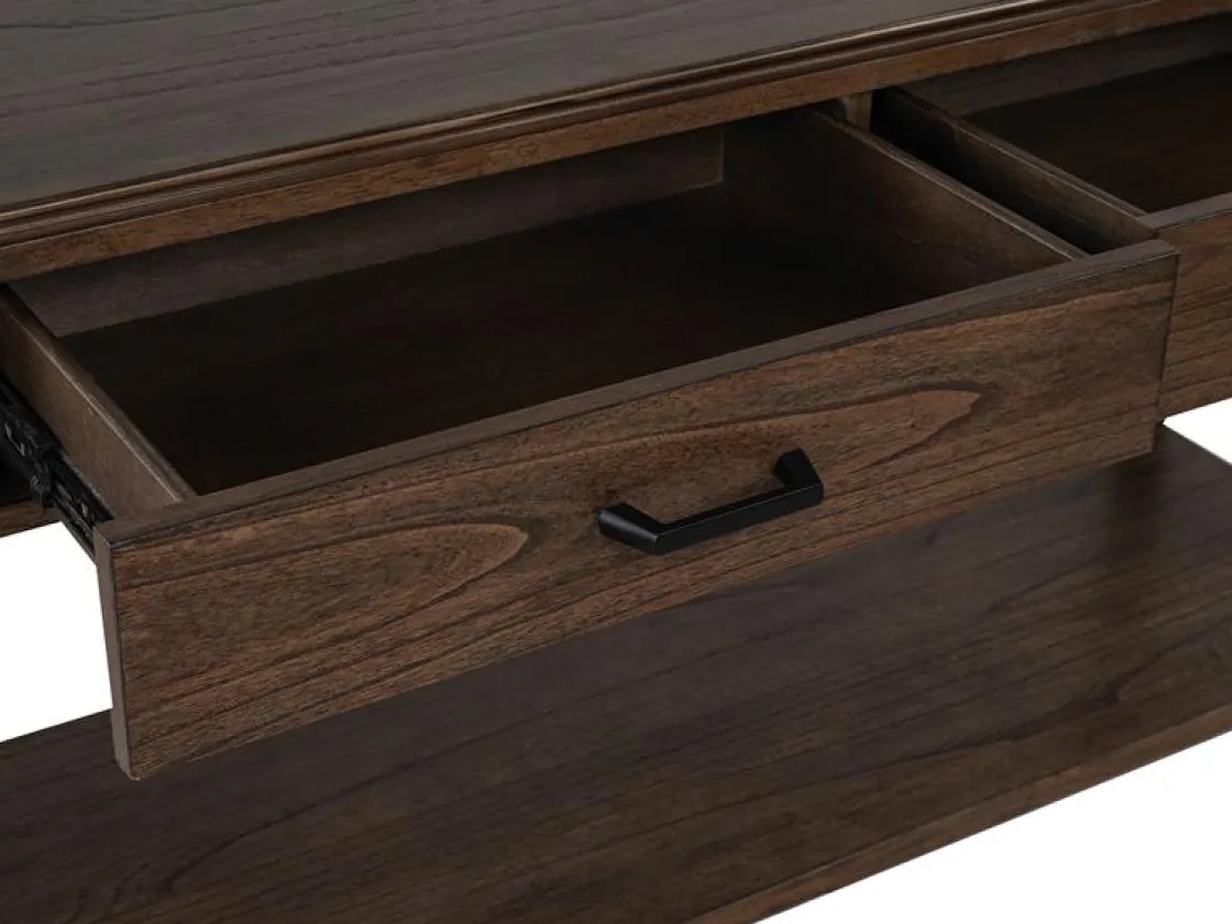 Mor Furniture Hallie Sofa Table In Milk Chocolate/Dark Chocolate