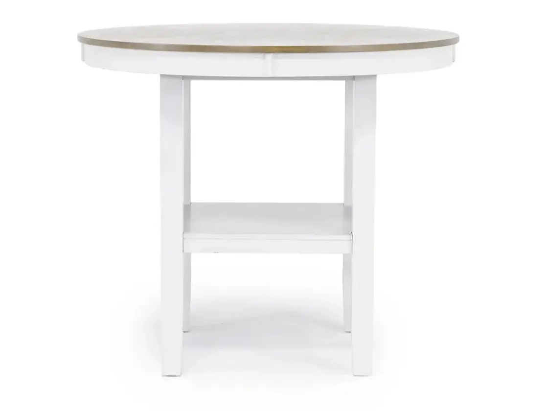 Mor Furniture Harlin Round Counter Height Dining Table & 4 Stools In White/Brown
