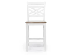 Mor Furniture Harlin Round Counter Height Dining Table & 4 Stools In White/Brown