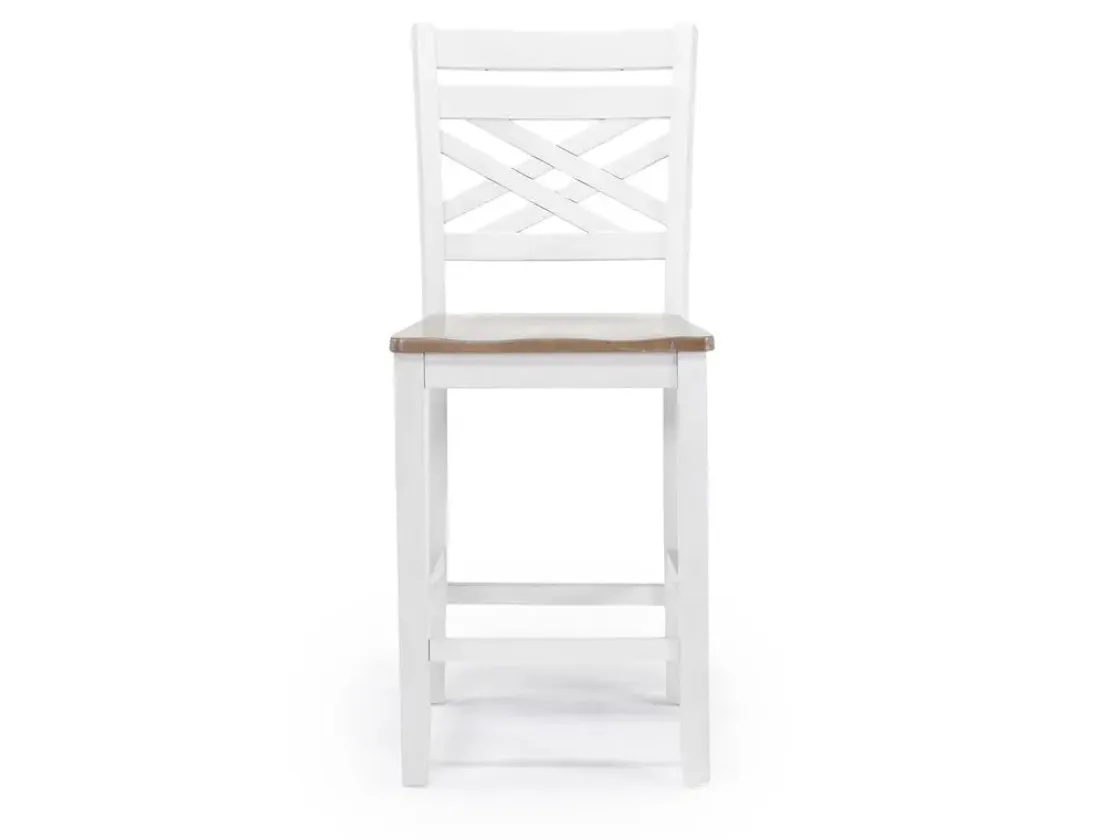 Mor Furniture Harlin Round Counter Height Dining Table & 4 Stools In White/Brown