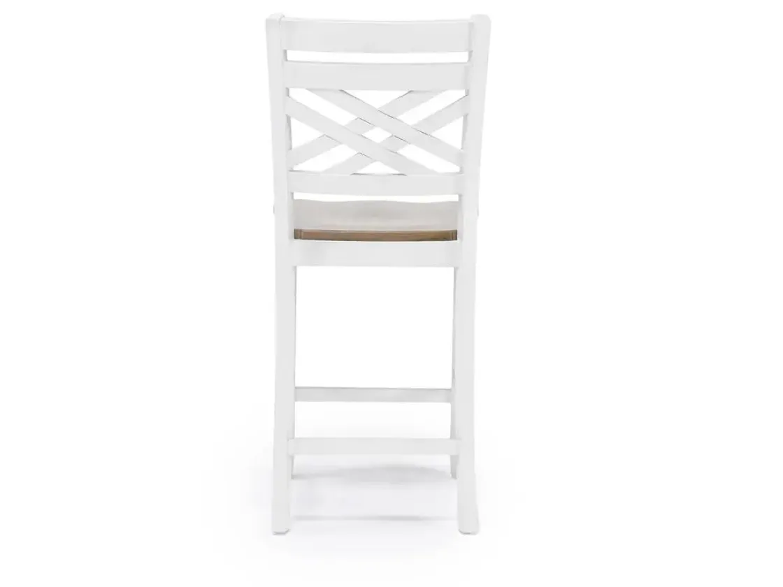 Mor Furniture Harlin Round Counter Height Dining Table & 4 Stools In White/Brown