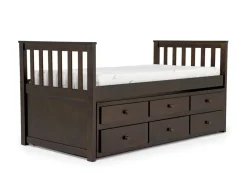 Kids Mor Furniture Harlow Captain Bed W/ Storage Trundle In Espresso