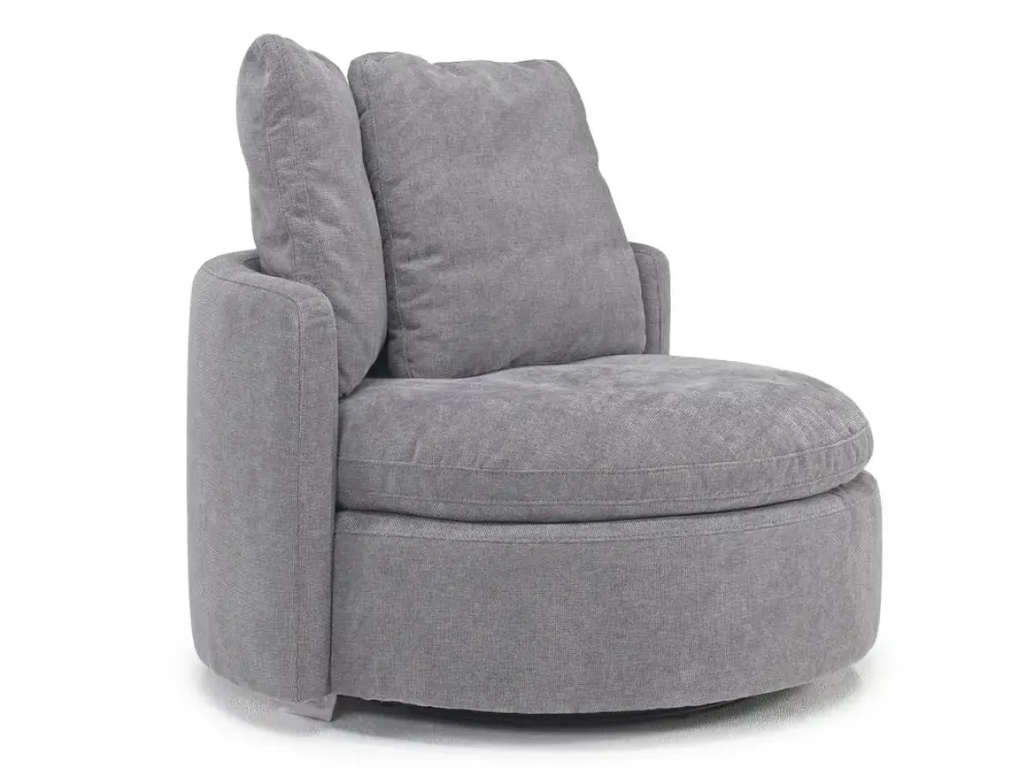 Mor Furniture Harrison Swivel Chair In Helio Pewter 100