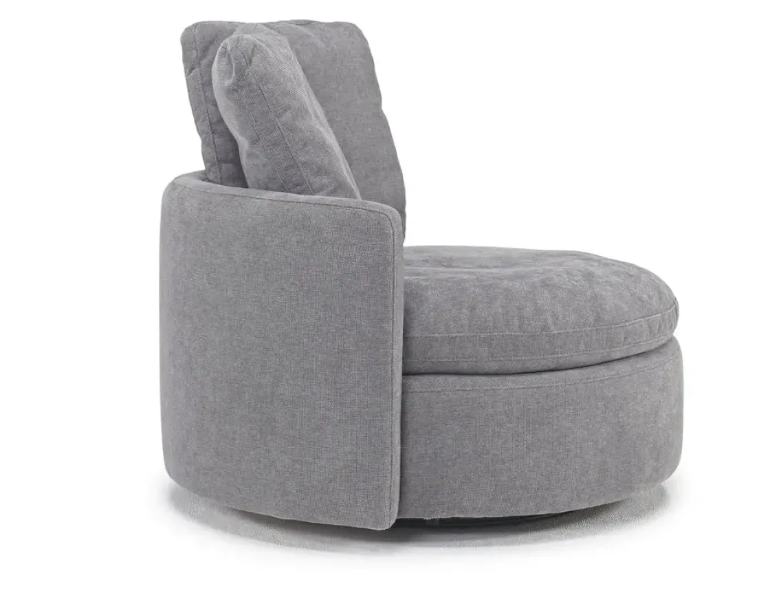 Mor Furniture Harrison Swivel Chair In Helio Pewter 100