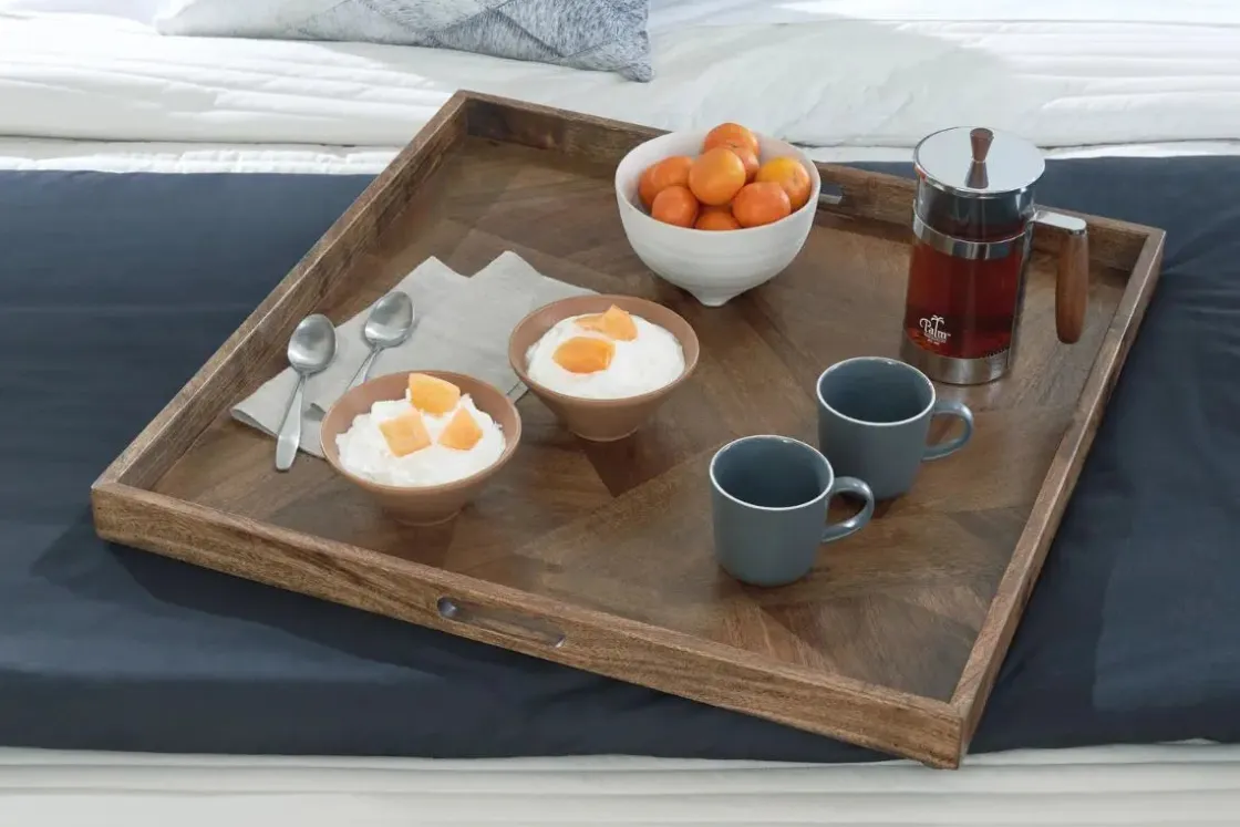 Mor Furniture Heddford Tray In Honey Brown Finish