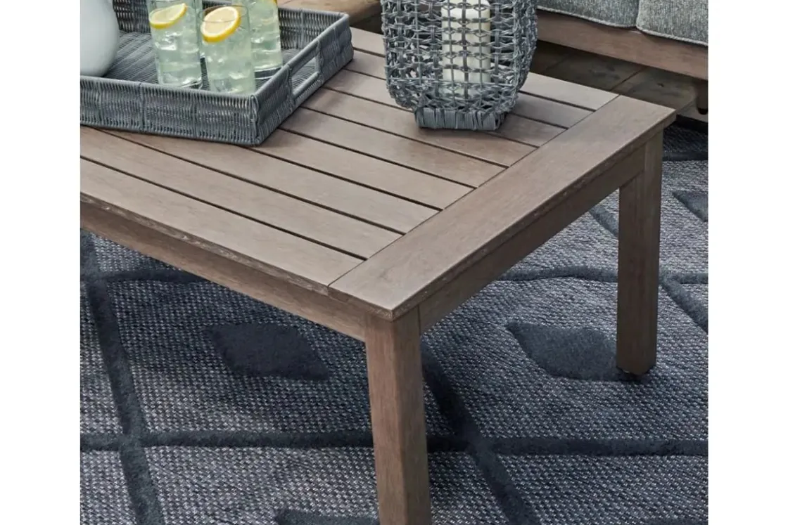Mor Furniture Hillside Barn Outdoor Coffee Table In Gray/Brown
