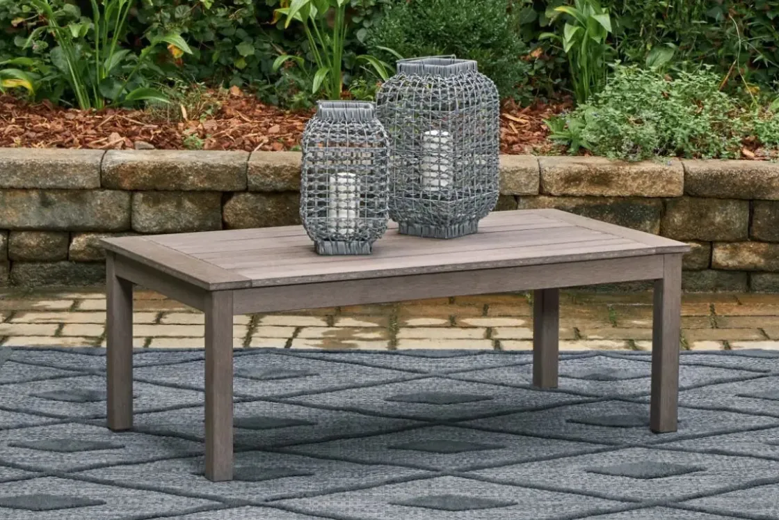 Mor Furniture Hillside Barn Outdoor Coffee Table In Gray/Brown