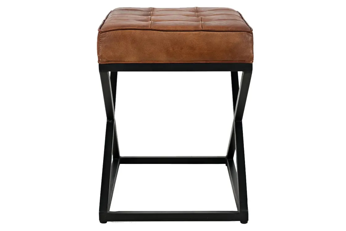 Mor Furniture Hogan Accent Ottoman In Sienna Leather