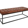 Mor Furniture Hogan Tuft Bench In Sienna Leather