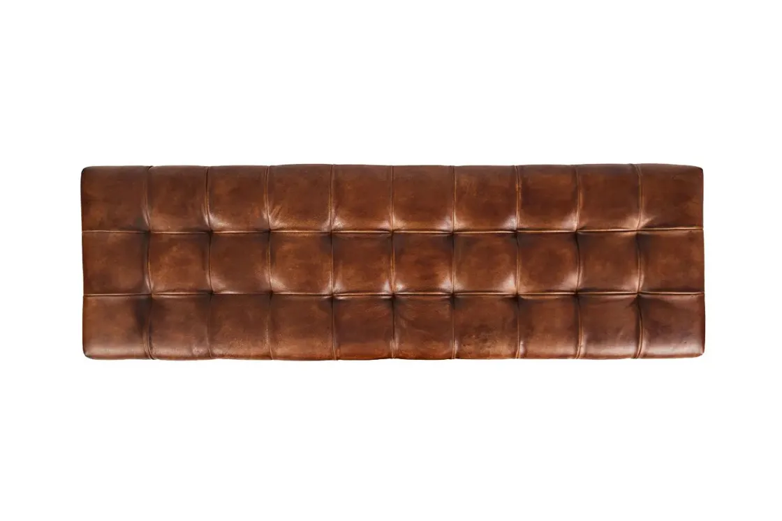 Mor Furniture Hogan Tuft Bench In Sienna Leather
