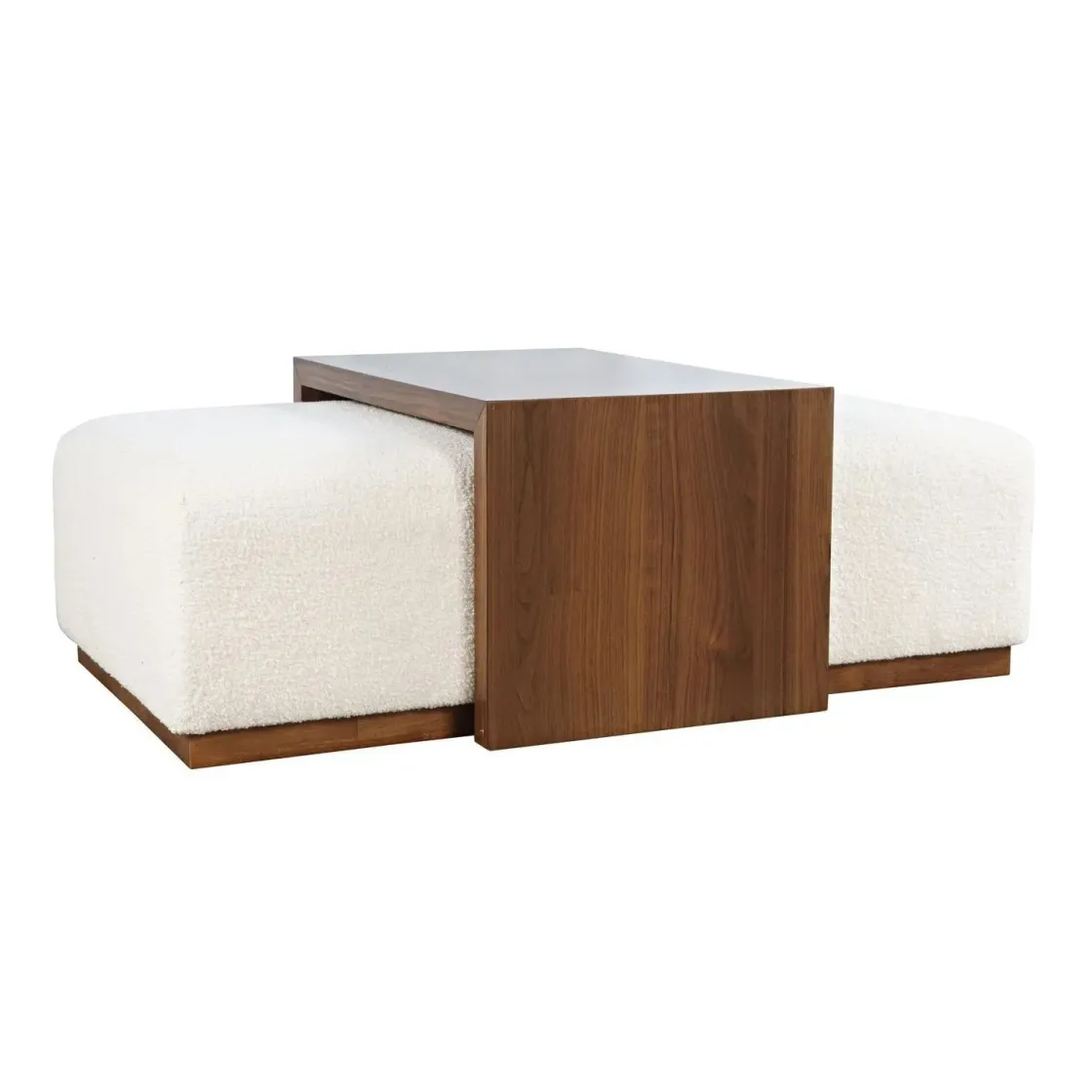 Mor Furniture Hudson Cockatil Ottoman W/ Table In White