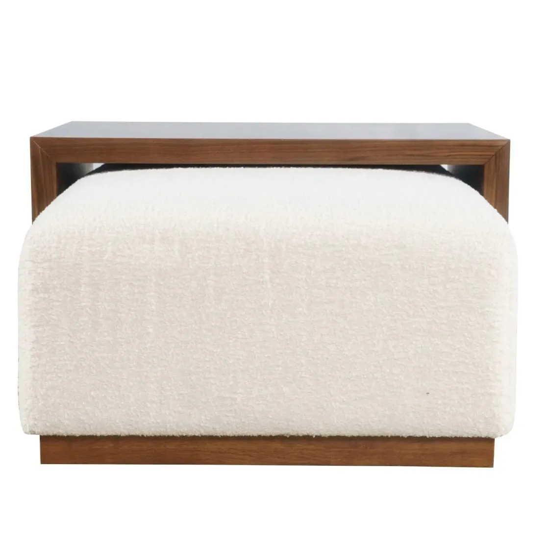 Mor Furniture Hudson Cockatil Ottoman W/ Table In White