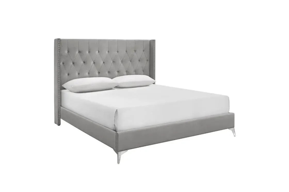 Mor Furniture Huxley Panel Bed, Dresser, Mirror & Nightstand In Gray, Full