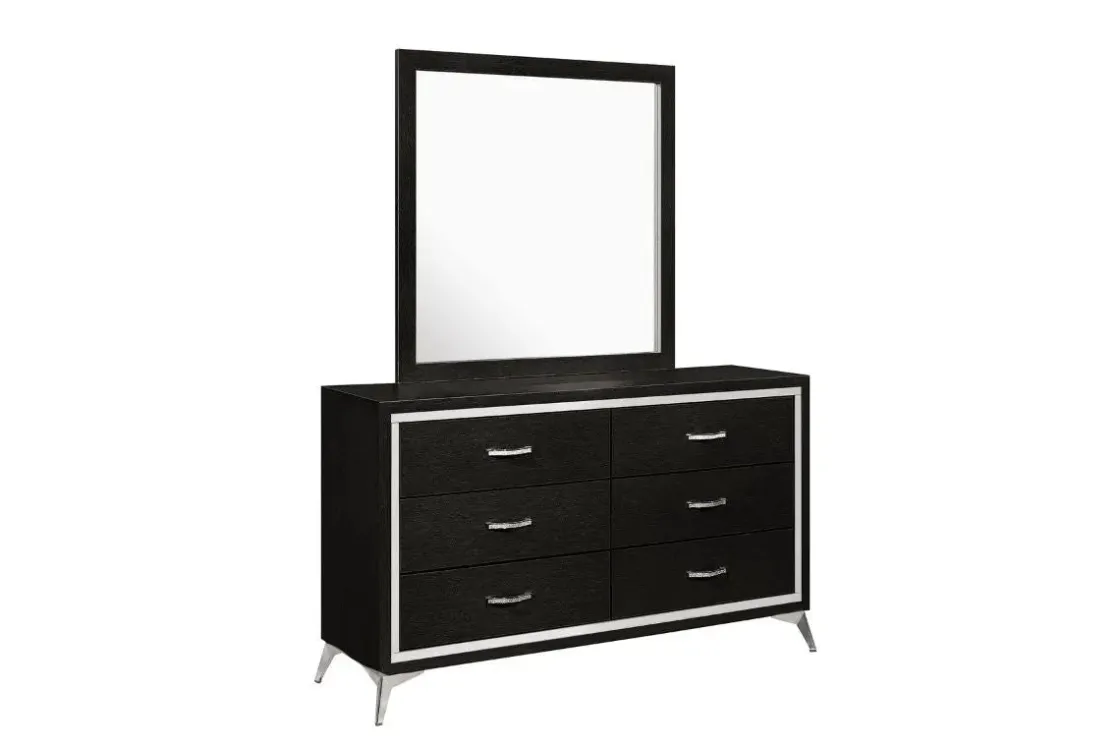 Mor Furniture Huxley Panel Bed, Dresser, Mirror & Nightstand In Gray, Full