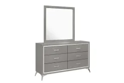 Mor Furniture Huxley Panel Bed, Dresser, Mirror & Nightstand In Gray, Full
