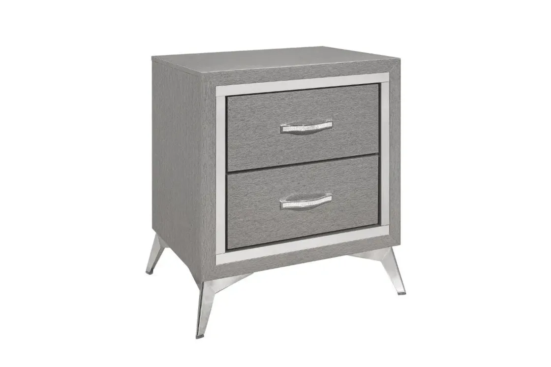 Mor Furniture Huxley Panel Bed, Dresser, Mirror & Nightstand In Gray, Full