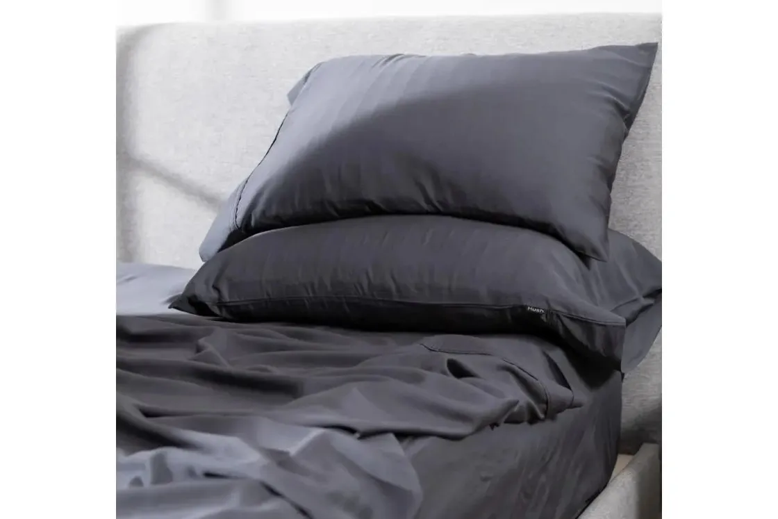 Mor Furniture Iced Bamboo Cooling Sheets & Pillowcase Set In Charcoal, Twin