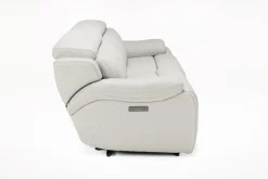 Mor Furniture Imperial 2 Power Loveseat In Blanca Light Gray Leather