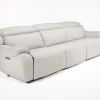 Mor Furniture Imperial 2 Power Sofa In Blanca Light Gray Leather