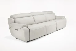 Mor Furniture Imperial 2 Power Sofa In Blanca Light Gray Leather