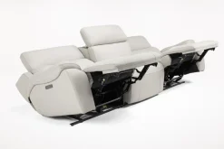 Mor Furniture Imperial 2 Power Sofa In Blanca Light Gray Leather