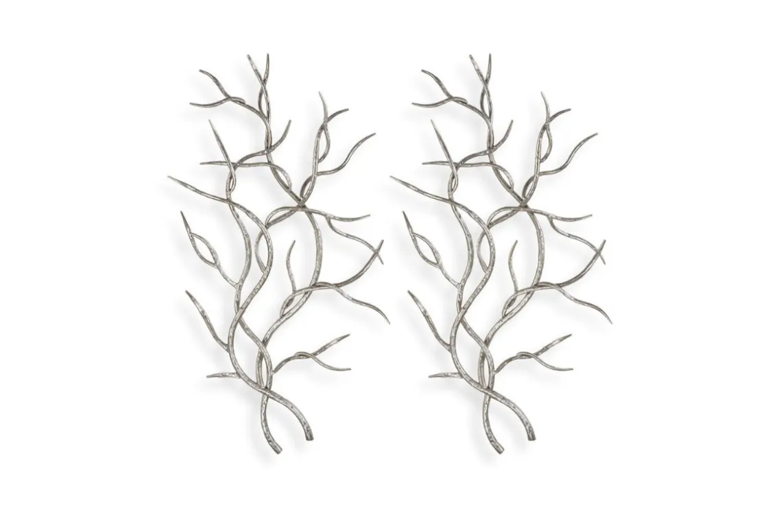 Mor Furniture Iron Leaf Wall Art, Set Of 2