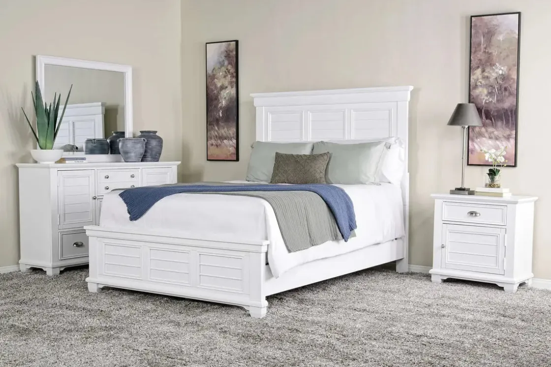 Mor Furniture Jamestown Panel Bed In Gray, Queen