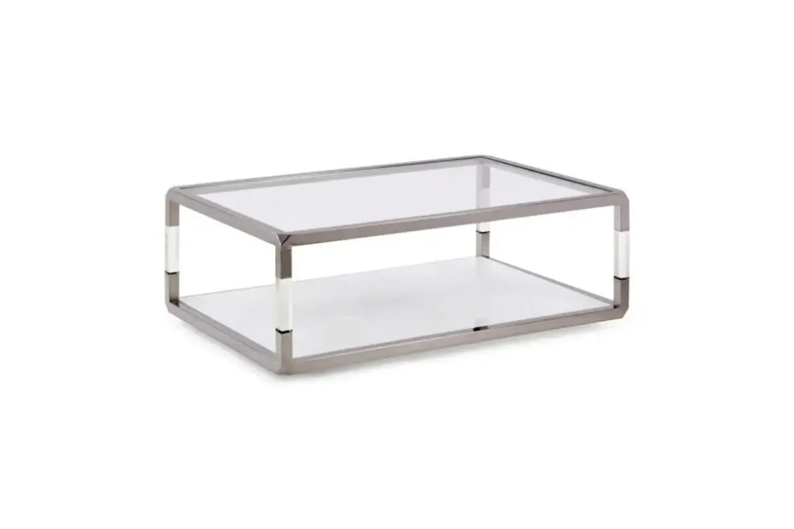 Mor Furniture Jasper Coffee Table In Glass/Stainless Steel