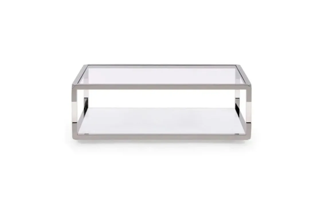 Mor Furniture Jasper Coffee Table In Glass/Stainless Steel
