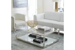 Mor Furniture Jasper Coffee Table In Glass/Stainless Steel