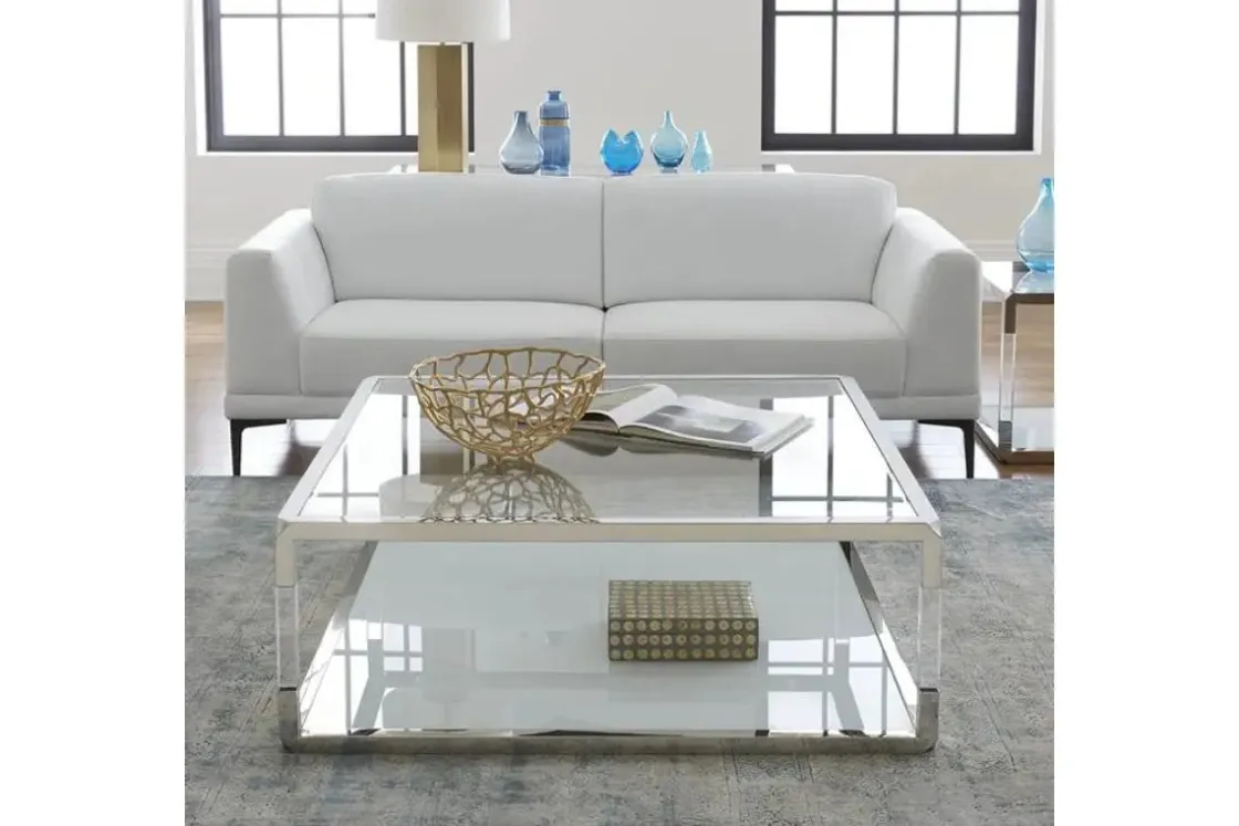 Mor Furniture Jasper Coffee Table In Glass/Stainless Steel
