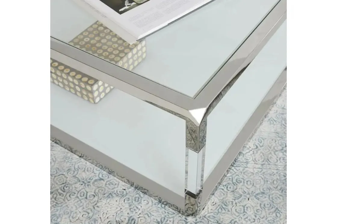 Mor Furniture Jasper Coffee Table In Glass/Stainless Steel