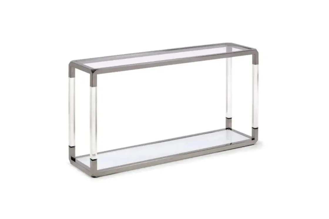 Mor Furniture Jasper Console Table In Glass/Stainless Steel
