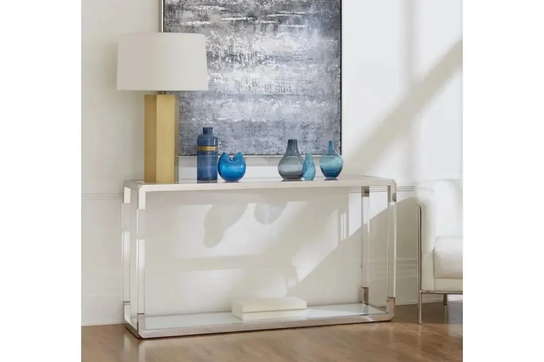Mor Furniture Jasper Console Table In Glass/Stainless Steel