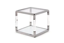 Mor Furniture Jasper End Table In Glass/Stainless Steel