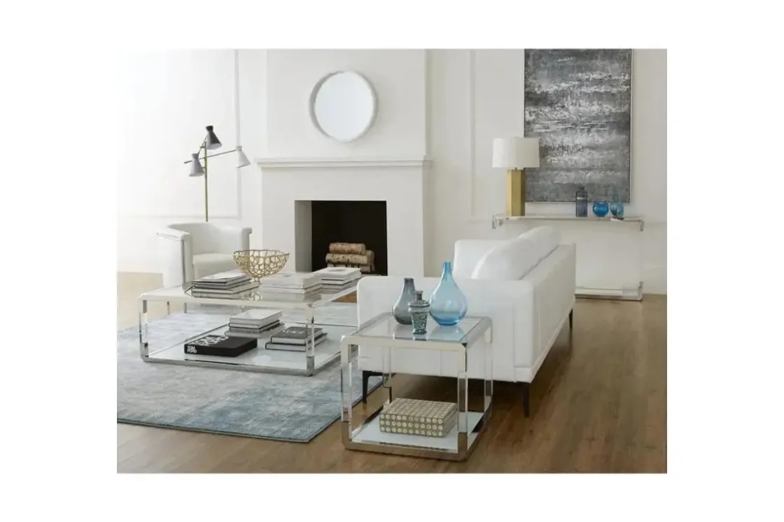 Mor Furniture Jasper End Table In Glass/Stainless Steel