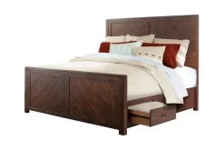 Mor Furniture Jax Storage Bed, Dresser, Mirror, Nightstand & Chest In Cherry, Queen