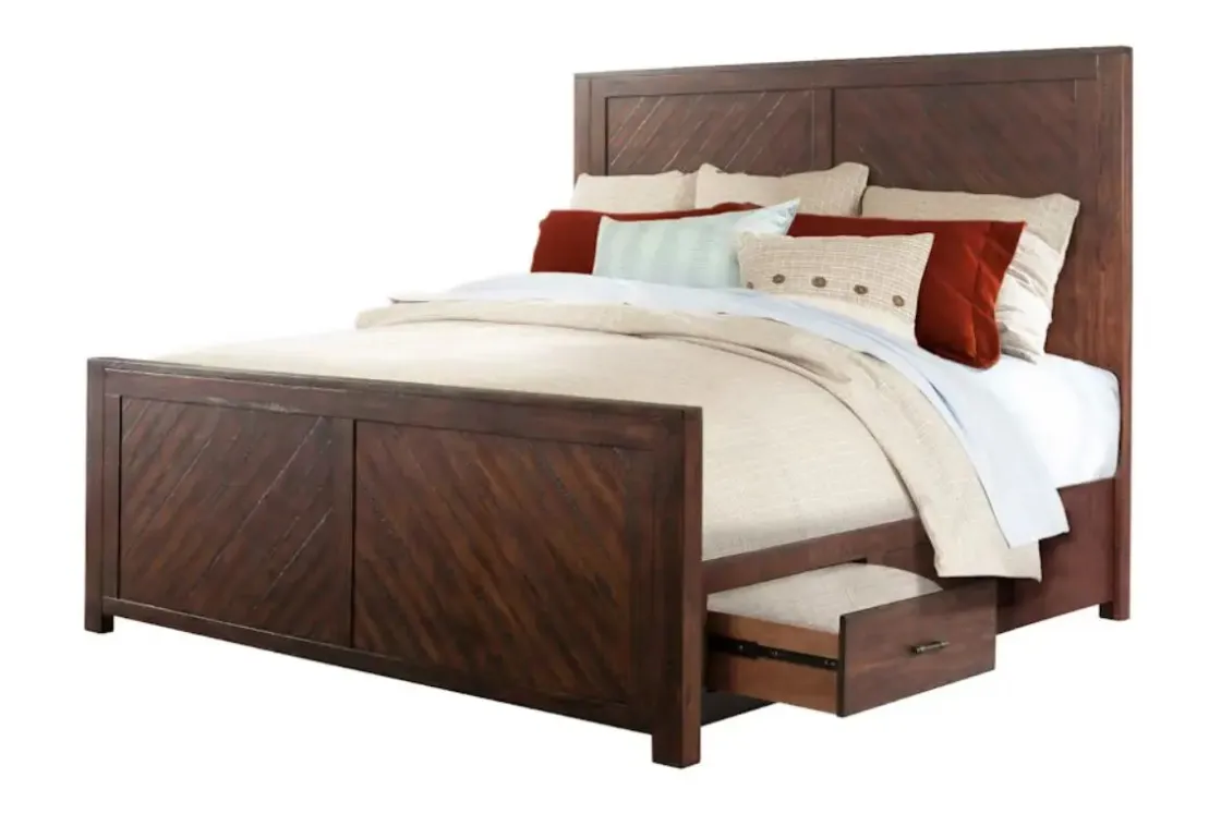 Mor Furniture Jax Storage Bed In Cherry, Queen
