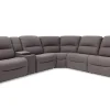 Mor Furniture Jaxon 6 Piece 2 Power Sectional With 2 Power Armless Recliner In Mushroom
