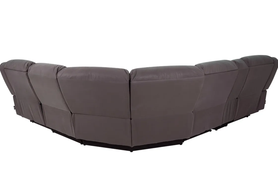 Mor Furniture Jaxon 6 Piece 2 Power Sectional With 2 Power Armless Recliner In Mushroom