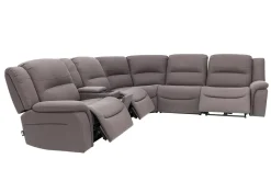 Mor Furniture Jaxon 6 Piece 2 Power Sectional With 2 Power Armless Recliner In Mushroom