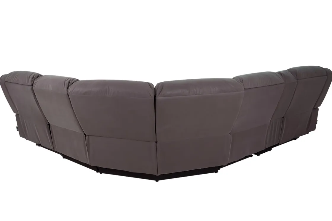 Mor Furniture Jaxon 6 Piece 2 Power Sectional In Mushroom