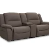 Mor Furniture Jaxon 2 Power Console Loveseat In Mushroom