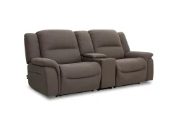 Mor Furniture Jaxon 2 Power Console Loveseat In Mushroom