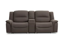 Mor Furniture Jaxon 2 Power Console Loveseat In Mushroom