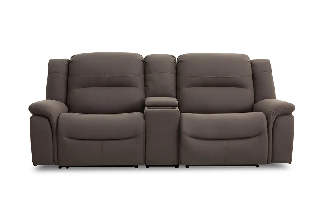 Mor Furniture Jaxon 2 Power Console Loveseat In Mushroom